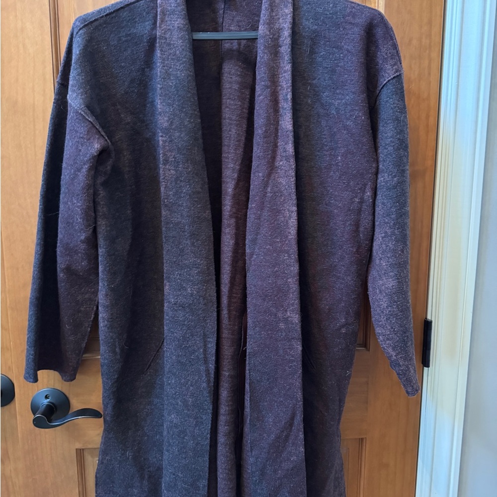 Eileen Fisher Burgundy Wool Coat
